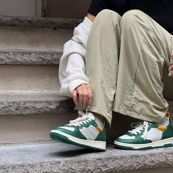 STEVE MADDEN Everlie Women's Low Profile Sneaker, Size 8, Green/White/Yellow - Picture 1 of 9